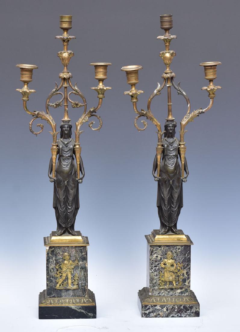 Pair of French Gilt Bronze Candelabras (1 of 4)