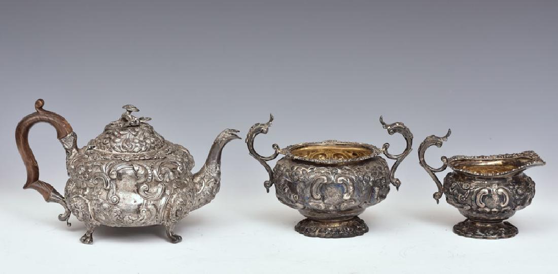 English Repousse Sterling Silver Tea Set (1 of 7)