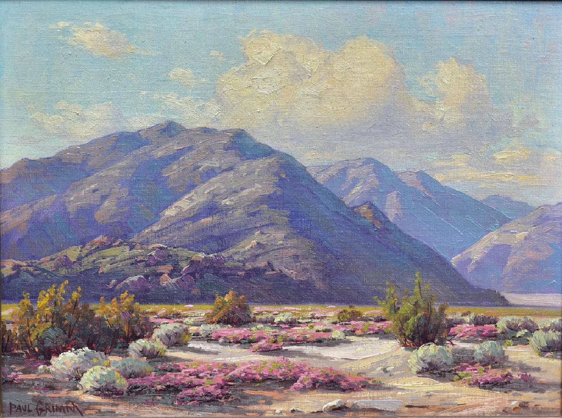 Paul Grimm: Desert Bloom 12" x 16" oil on board signed lower left
