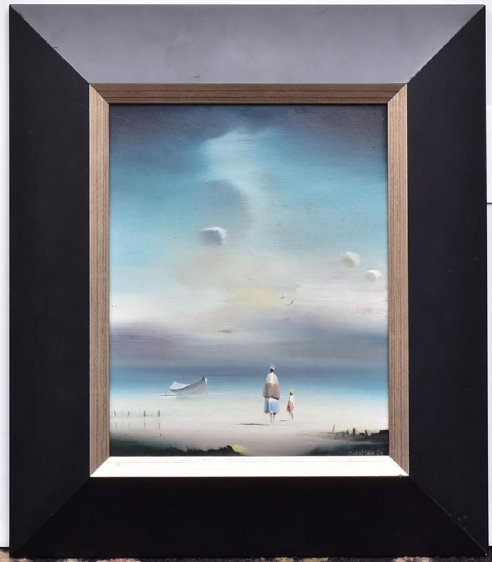 Robert Watson: Distance 9 1/2" x 7 1/2" (sight) oil on board signed lower right