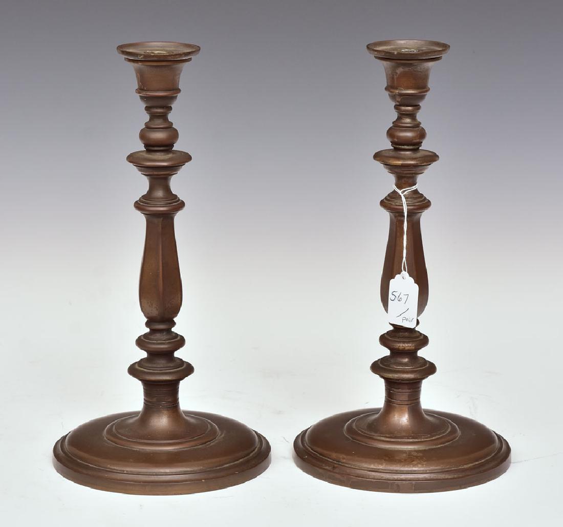 Tiffany & Co. Pair of Bronze Candlesticks (1 of 2)