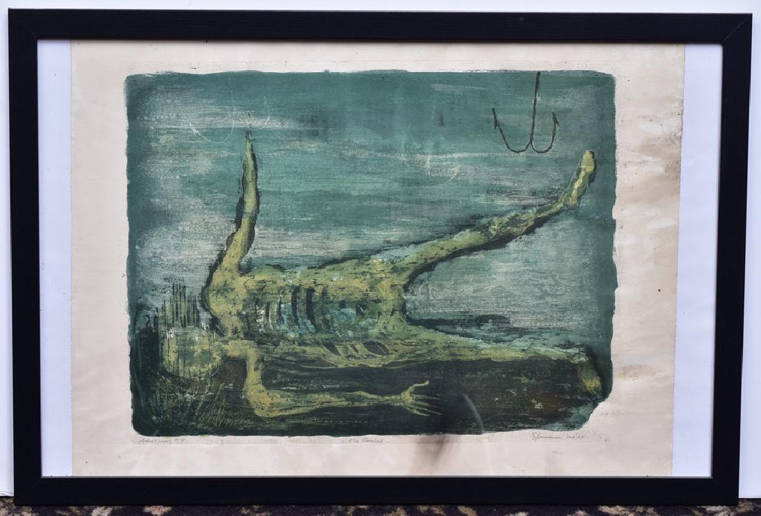 Benton Spruance: group of five lithographs from Moby Dick, The Passion of Ahab largest 31 1/4" x 22 1/4" (sheet) all pencil signed and dated