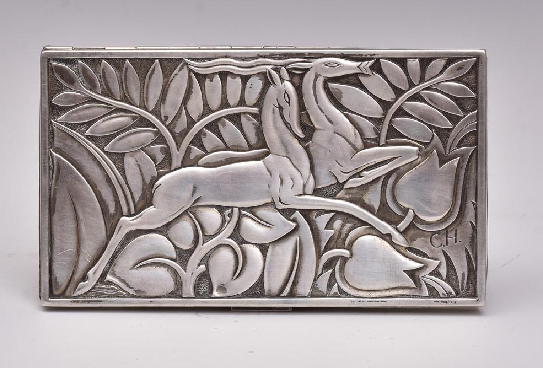 Evans Art Deco Sterling Silver Compact (1 of 1)