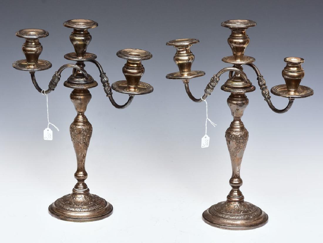 Pair of Whiting Sterling Silver Candleabra: Lily pattern, model# 7187 16" high early 20th century