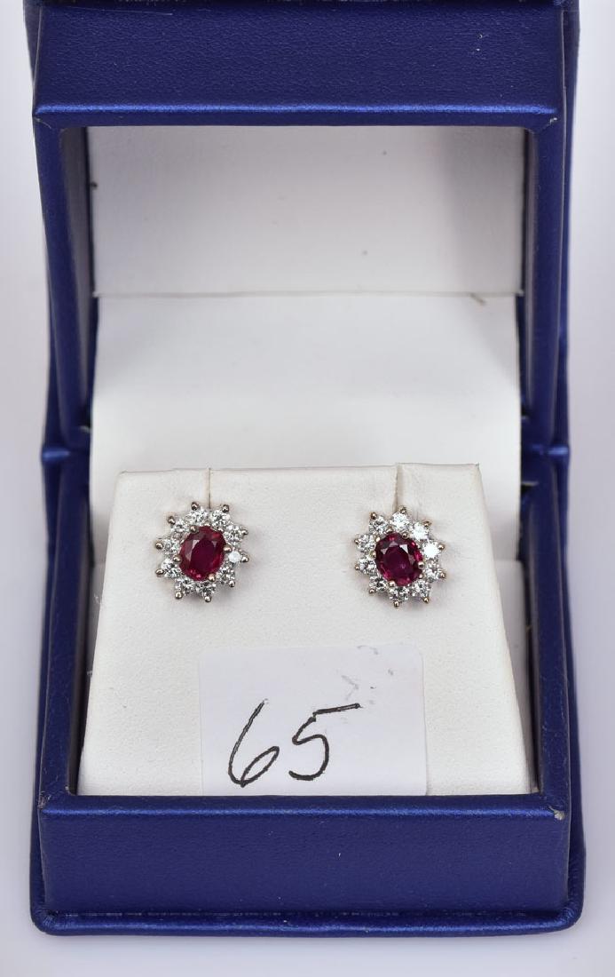 14k Gold Ruby and Diamond Earrings (1 of 3)