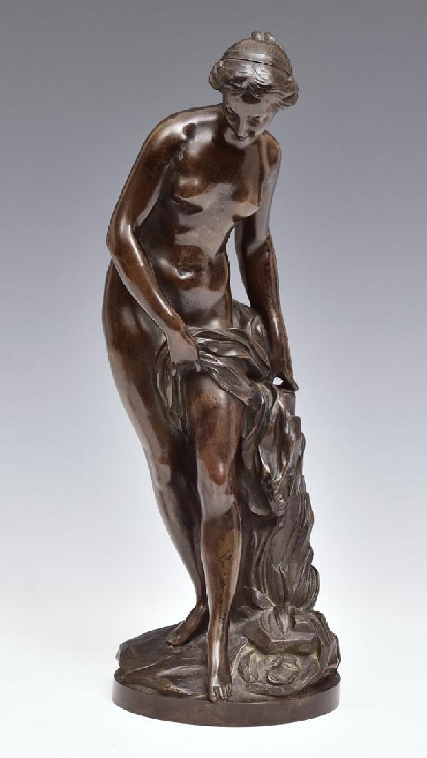 Etienne Falconnet Bronze: The Bather 14 1/2" tall signed stamped Susse Freres foundry 19th century