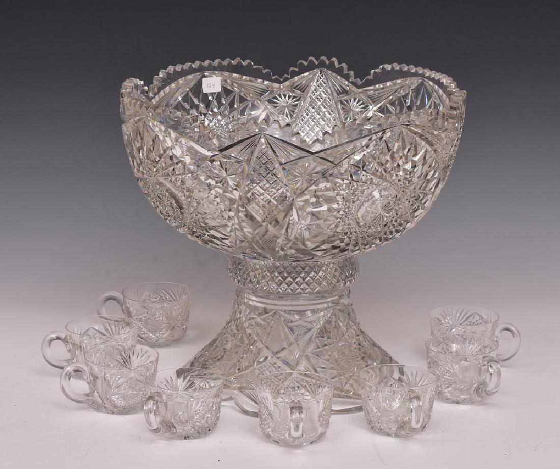 American Brilliant Cut Glass Punch Bowl Nov 28, 2018 Fairfield Auction, LLC in CT