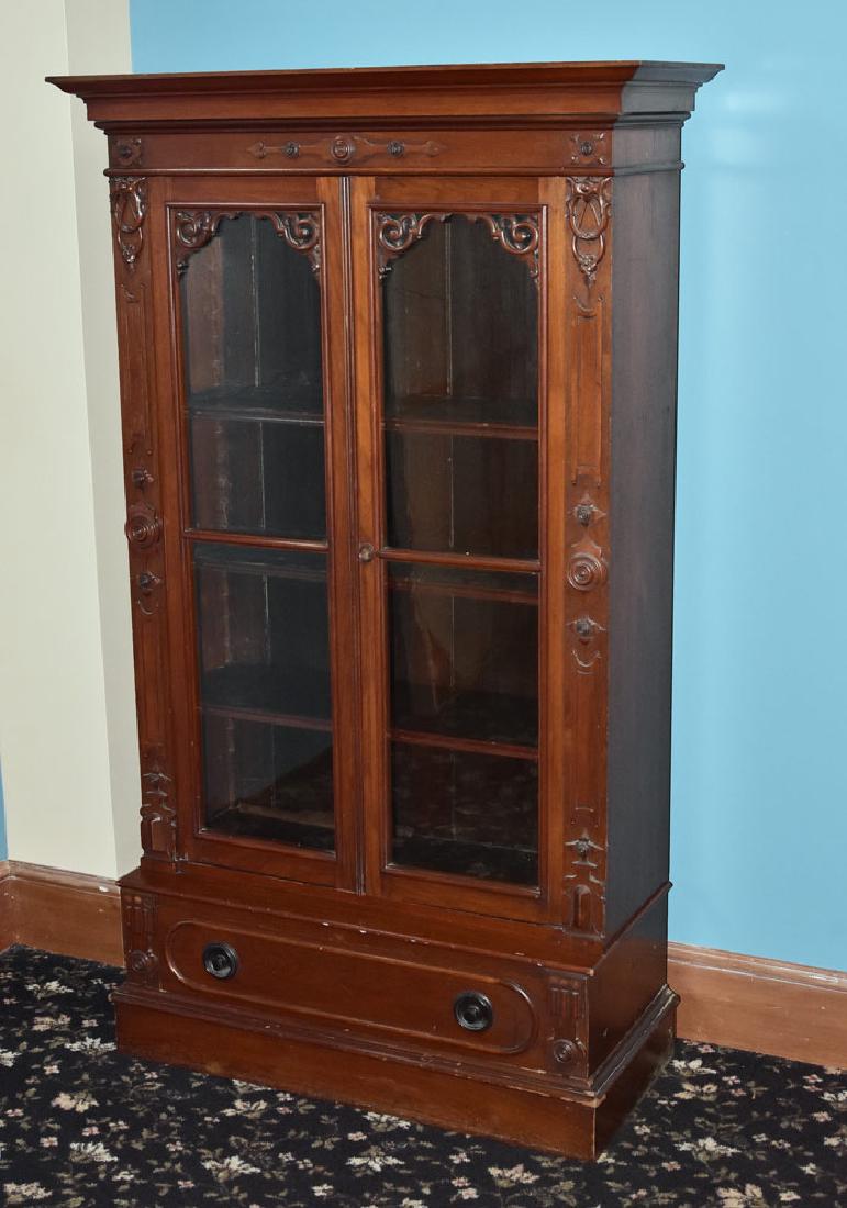 Victorian Walnut Bookcase (1 of 2)