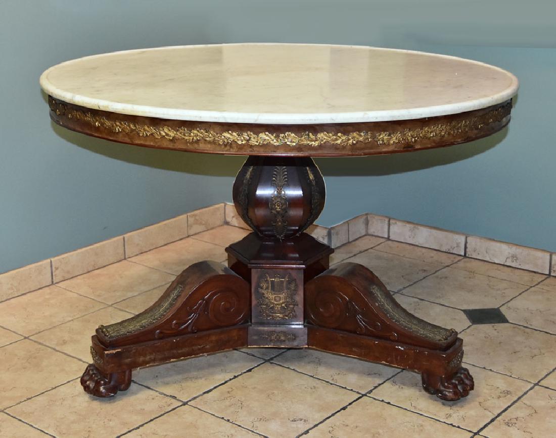 French Empire Marble Top Center Table (1 of 5)