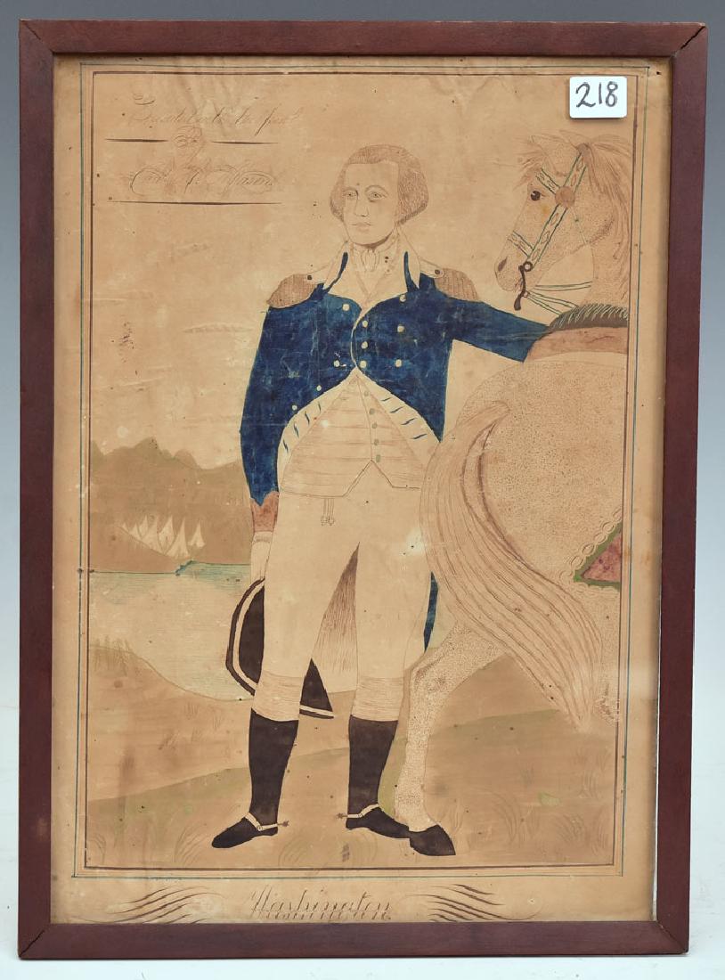 Folk Art Drawing- George Washington and his Horse (1 of 4)