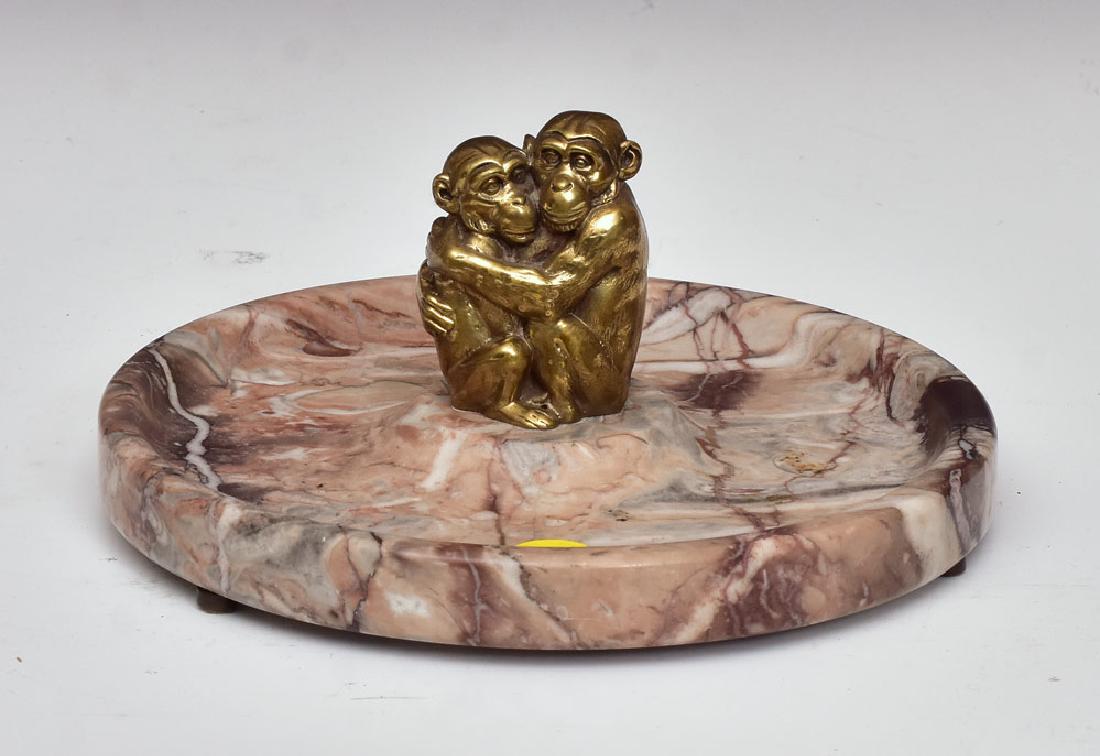 Art Deco Bronze and Marble Ash Tray (1 of 2)