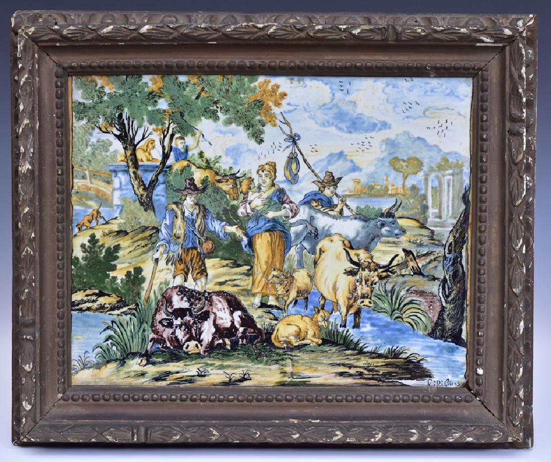 Continental Faience Plaque (1 of 4)