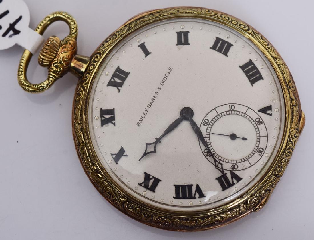 Gruen 14k Gold Pocket Watch: retailed by Bailey, Banks and Biddle 1 3/4" diameter, 38.6 dwt gross