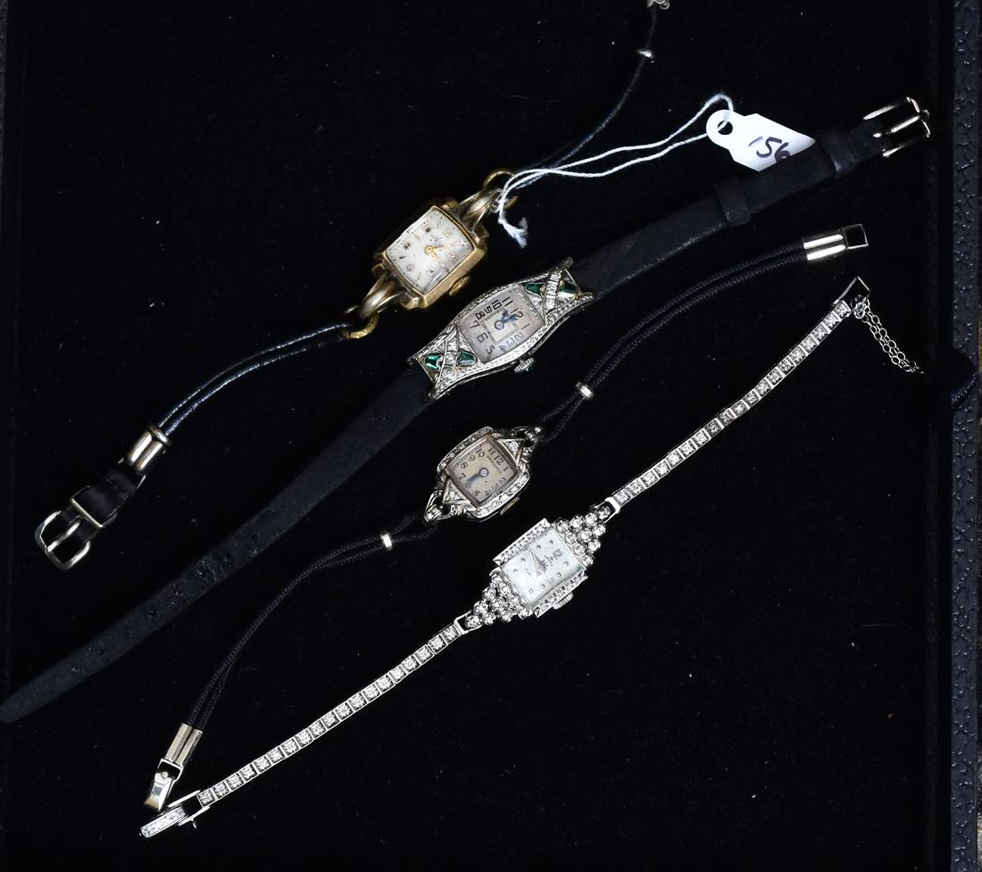 Three 14k Gold and Diamond Ladies Wrist Watches (1 of 2)