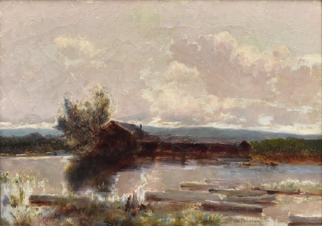 Stephen Parrish: Maine Lodging Scene 10" x 14" oil on canvas signed lower right