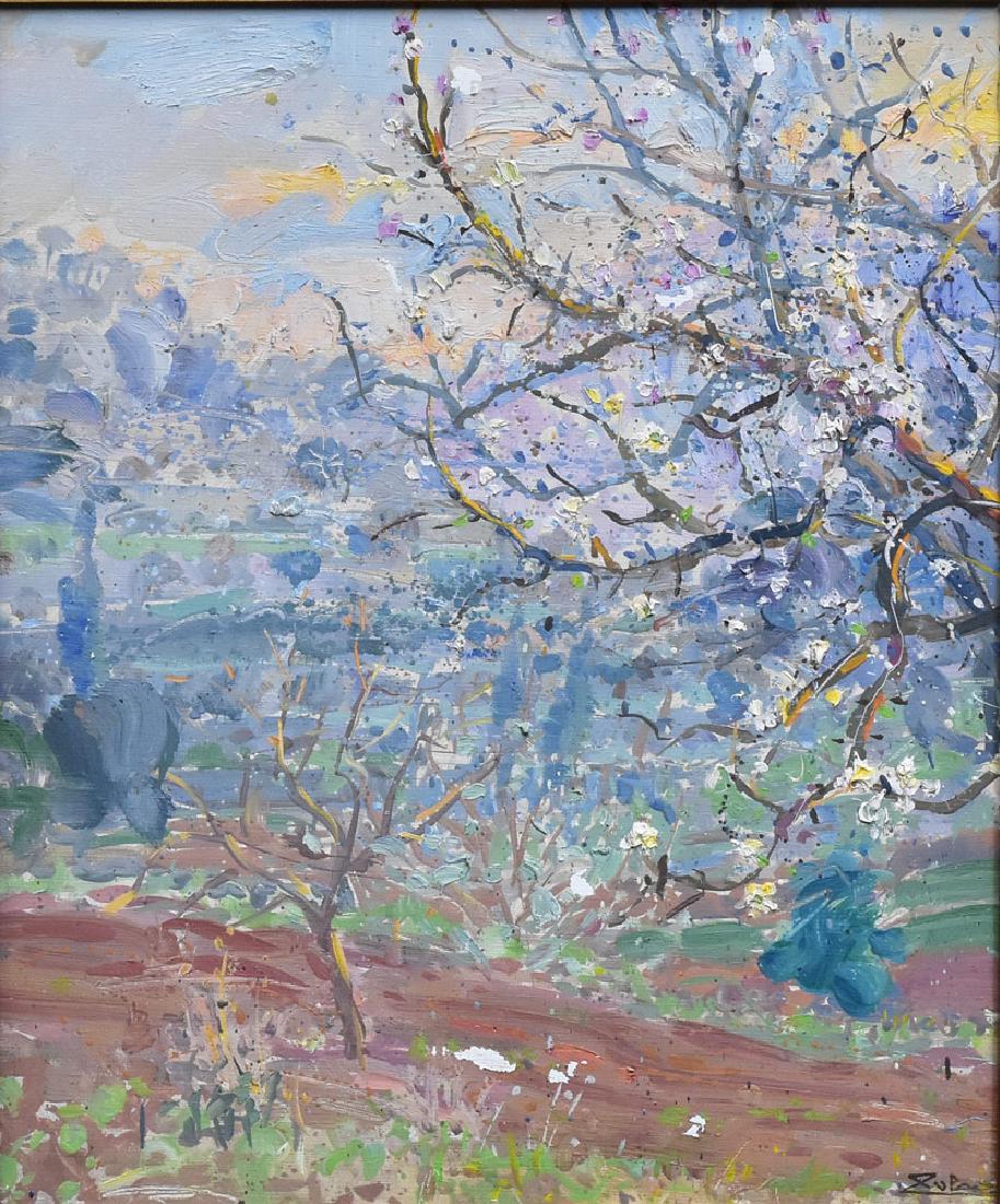 Bruno Stern Zupan: Landscape With Trees 21 1/2" x 18" oil on canvas signed lower right