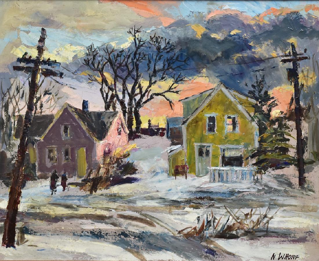 Nancy Whorf: Final Resting 19 1/2" x 24" oil on board signed lower right