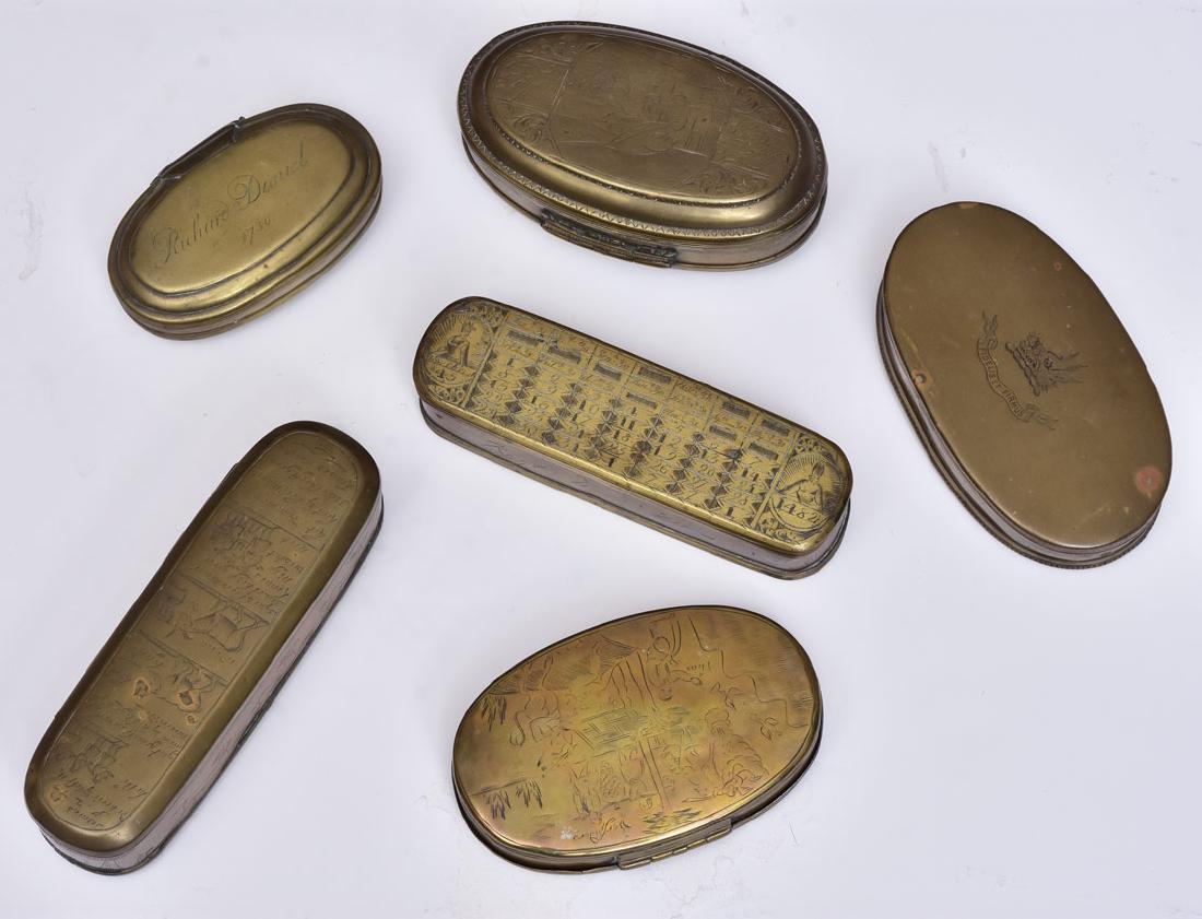 Collection of Brass Tobacco Boxes (1 of 1)
