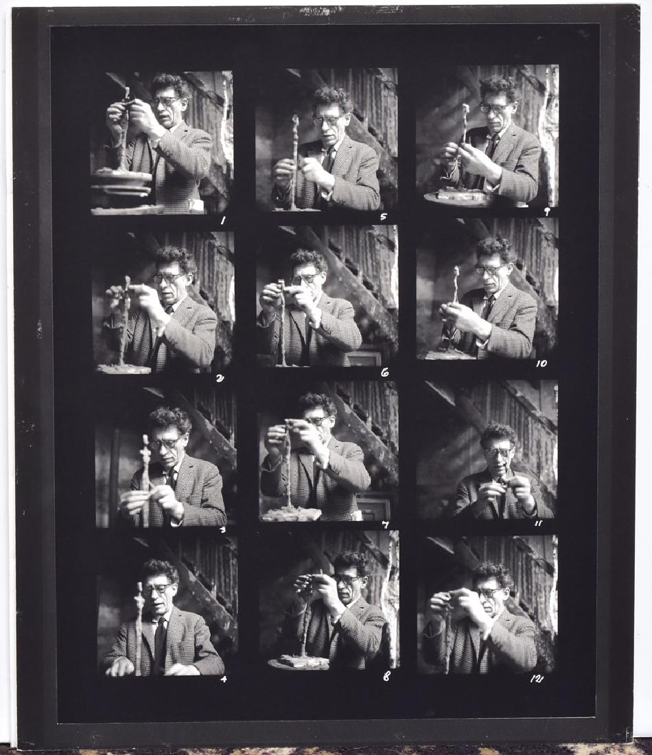 Herbert Matter Contact Sheet: Giacometti at work 24" x 20" unsigned