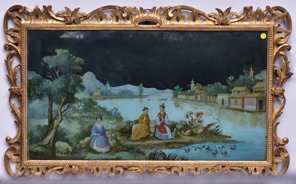 Chinese Export Reverse Painting on Glass (1 of 5)