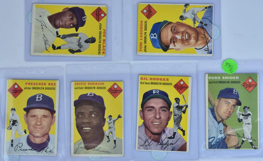 1954 Topps Dodgers Baseball Cards (6) (1 of 2)