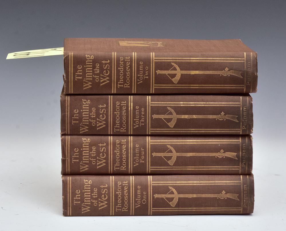 Theodore Roosevelt's The Winning of the West: 4 volumes Alleghany Edition G. P. Putnam's Sons, NY and Londton The Knickerbocker Press, 1889
