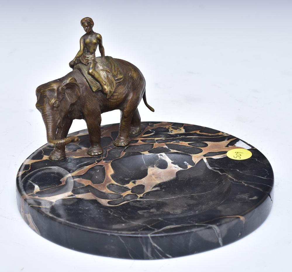 German Bronze Marble Ash Tray (1 of 3)