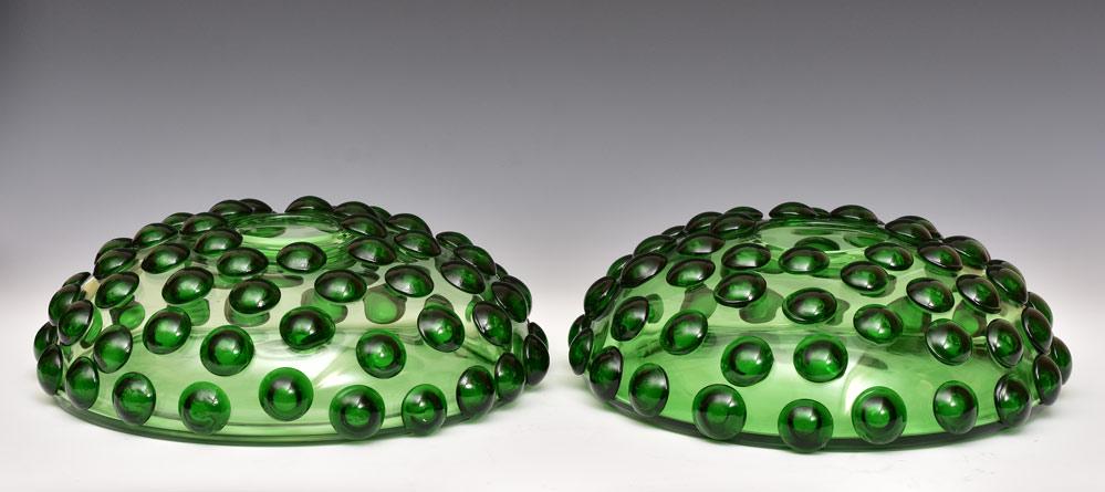 Pair of Murano Green Glass Vases (1 of 2)