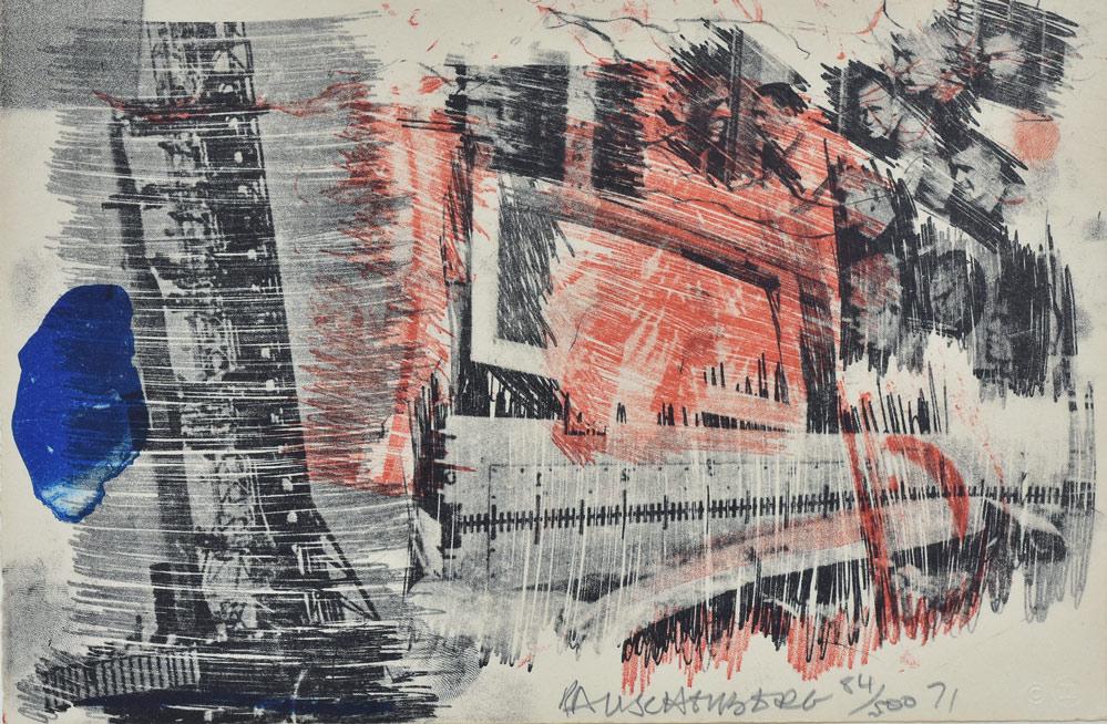 Robert Rauschenberg: from the Stoned Moon Series 8" x 12 1/2" (sheet) signed and dated '71 lower right from an edition of 500