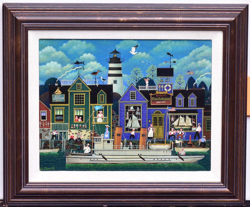 Kei Masuda: Steam Tug Lackawanna 11" x 14" oil on canvas signed lower left, titled verso