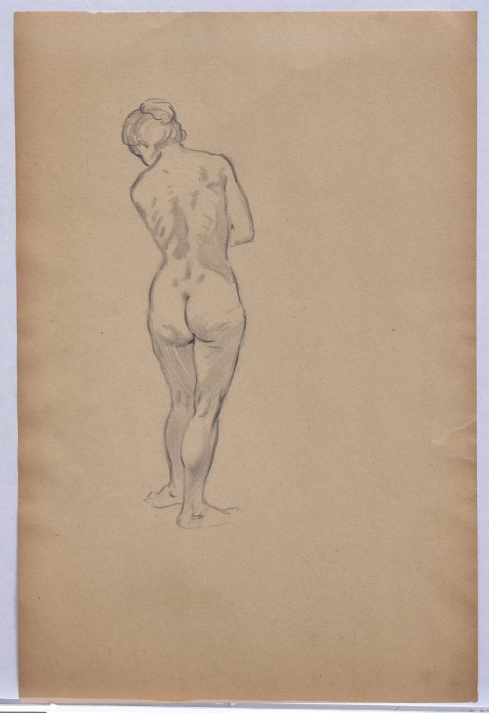 Frank Frazetta: Female Nude 17 3/4" x 11 3/4" (sheet) pencil drawing with Certificate of Authenticity from Bill Frazetta