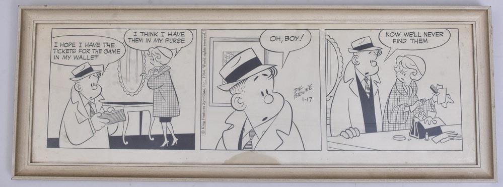 Dik Browne Comic Art: from Hi and Lois 6" x 19 1/4" (sight) King Features Syndicate, Inc., 1964