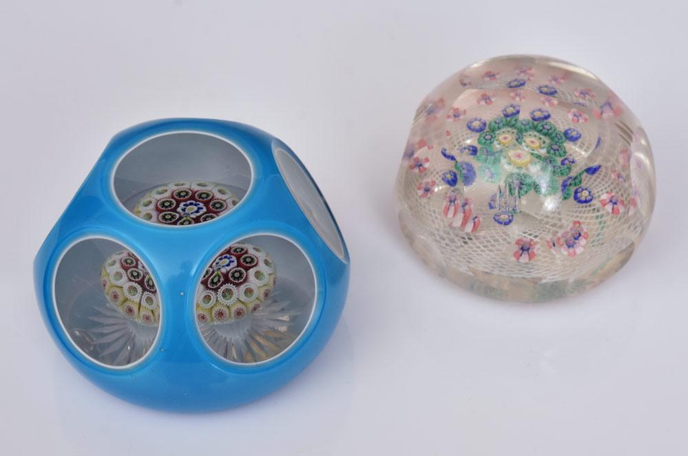 Two Millefiori Glass Paperweights (1 of 6)