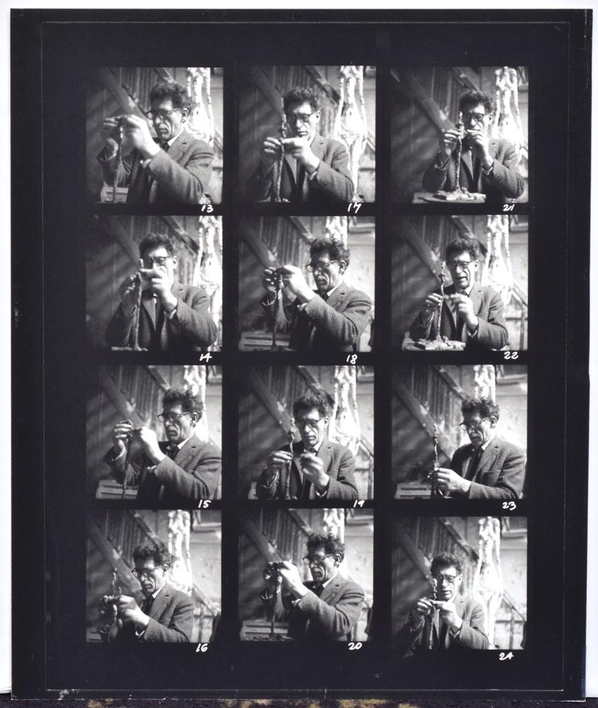 Herbert Matter Contact Sheet: Giacometti At Work 24" x 20" unsigned