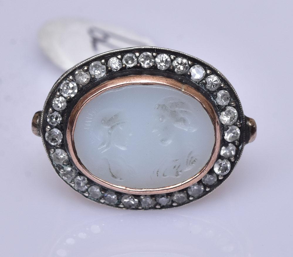 Antique Cameo and Diamond Ring (1 of 2)