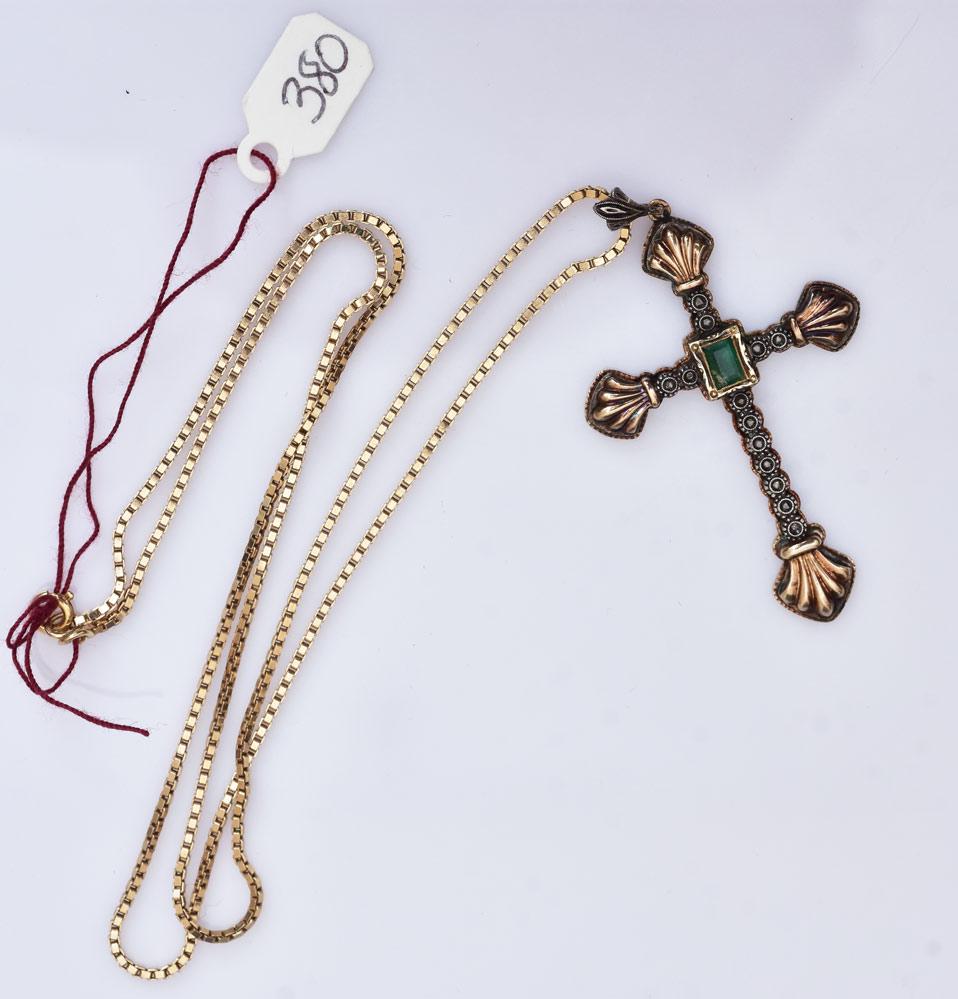 Georgian Emerald and Diamond Cross (1 of 2)
