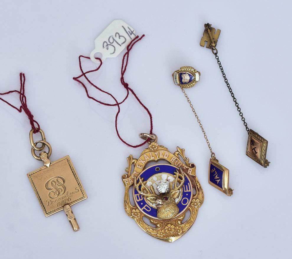 Two 10k Gold Yale Pins (1 of 1)