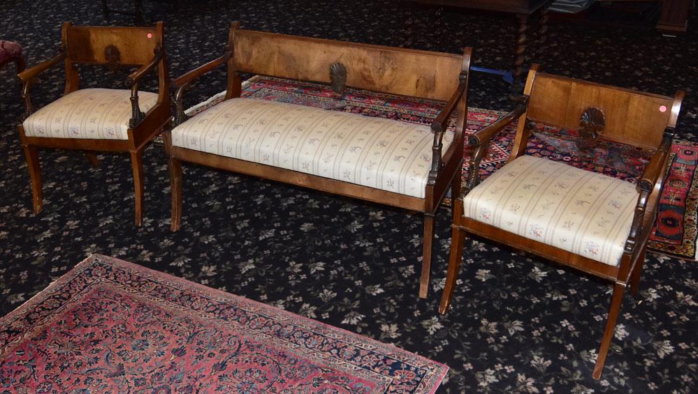 French Empire Style Walnut Salon Set (1 of 2)