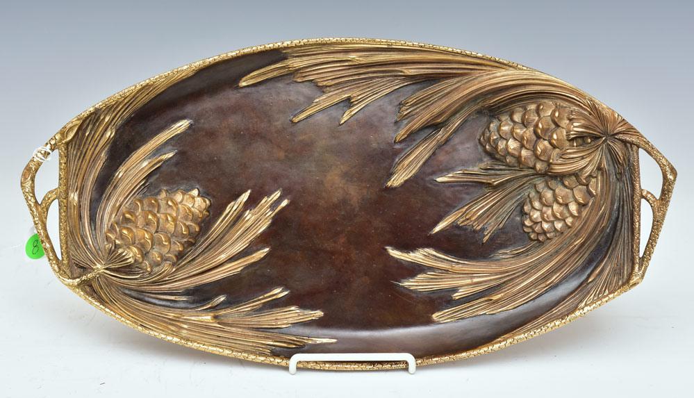 French Art Nouveau Bronze Pinecone Tray (1 of 3)