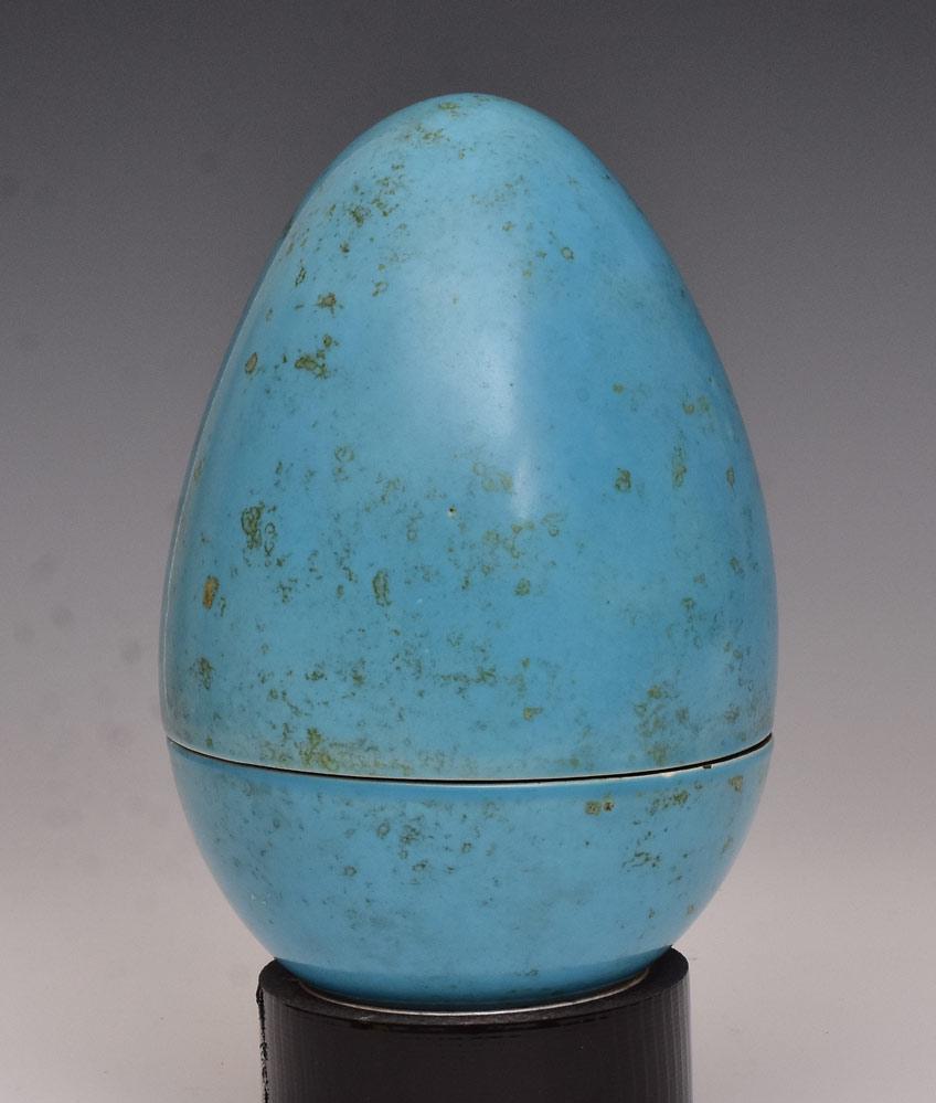 Hans Hedberg Faience Egg Sculpture (1 of 2)