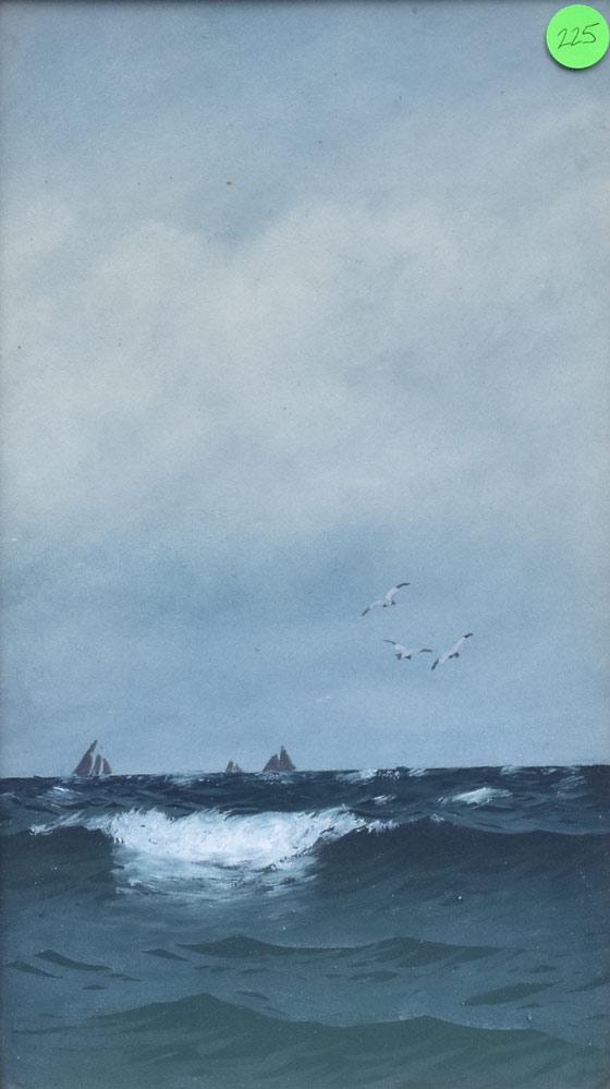 Neill Mitchell (1858-1934): Sailboats 13 3/4" x 8" watercolor signed lower left