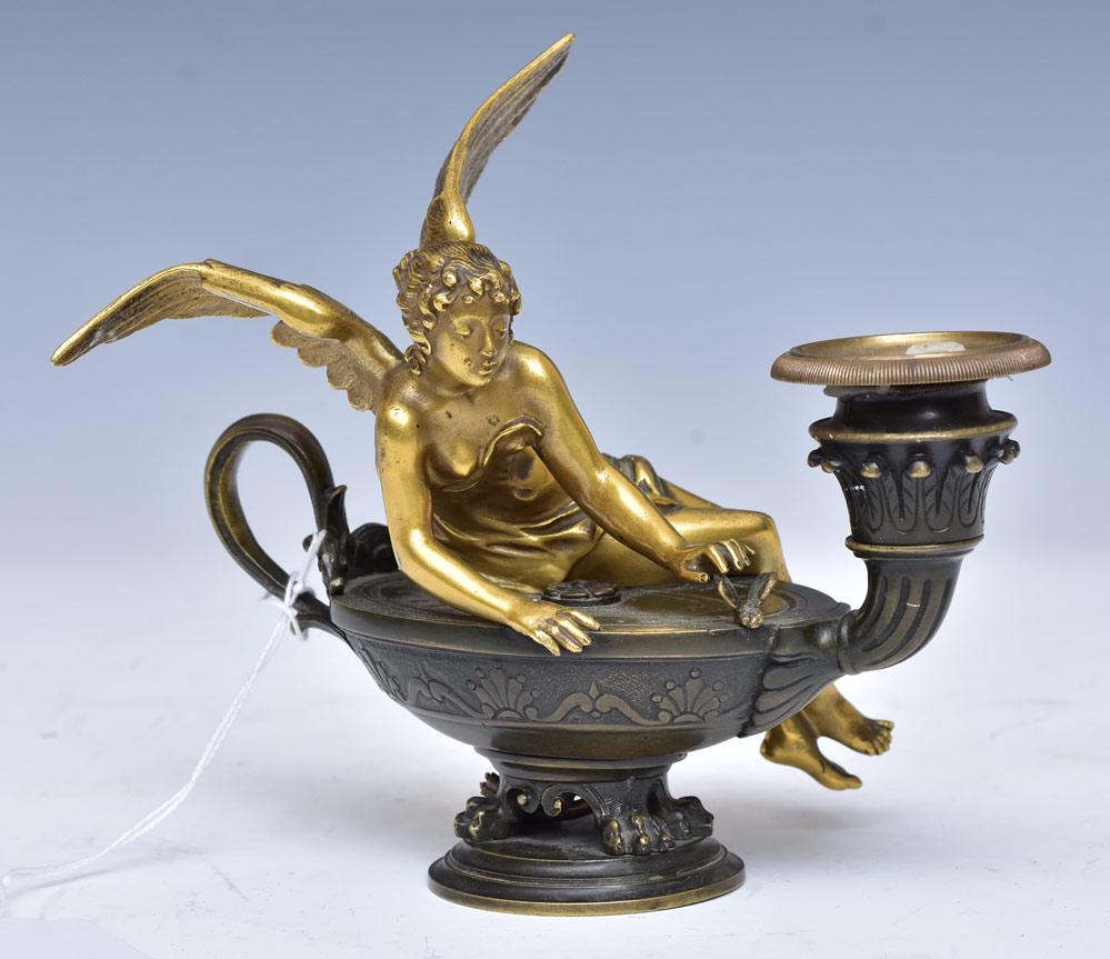 French Bronze Aladdin Lamp with Fairy (1 of 3)