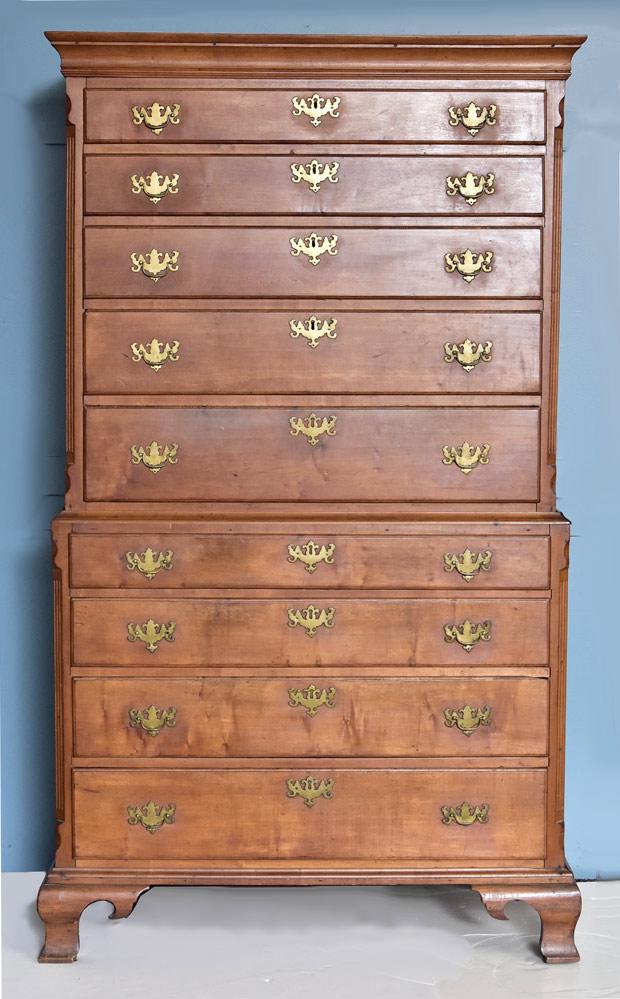 Chippendale Cherry Chest On Chest (1 of 14)