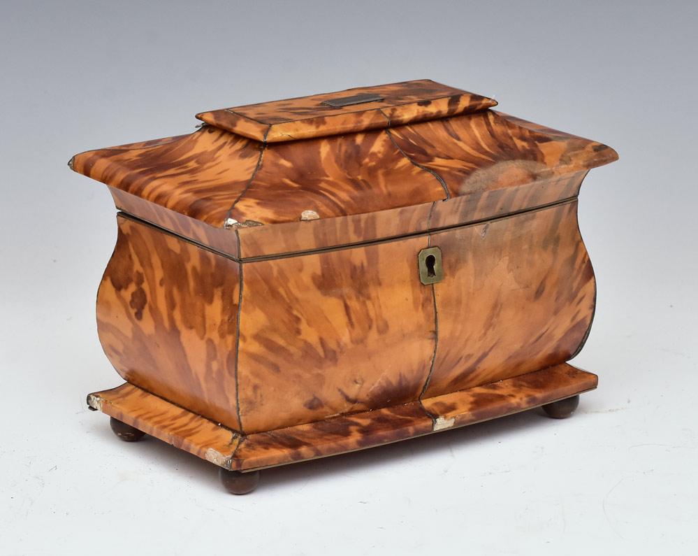 Regency Tortoise Shell Tea Caddy (1 of 3)