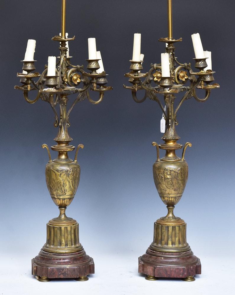 Pair of French Bronze Candelabras (1 of 3)