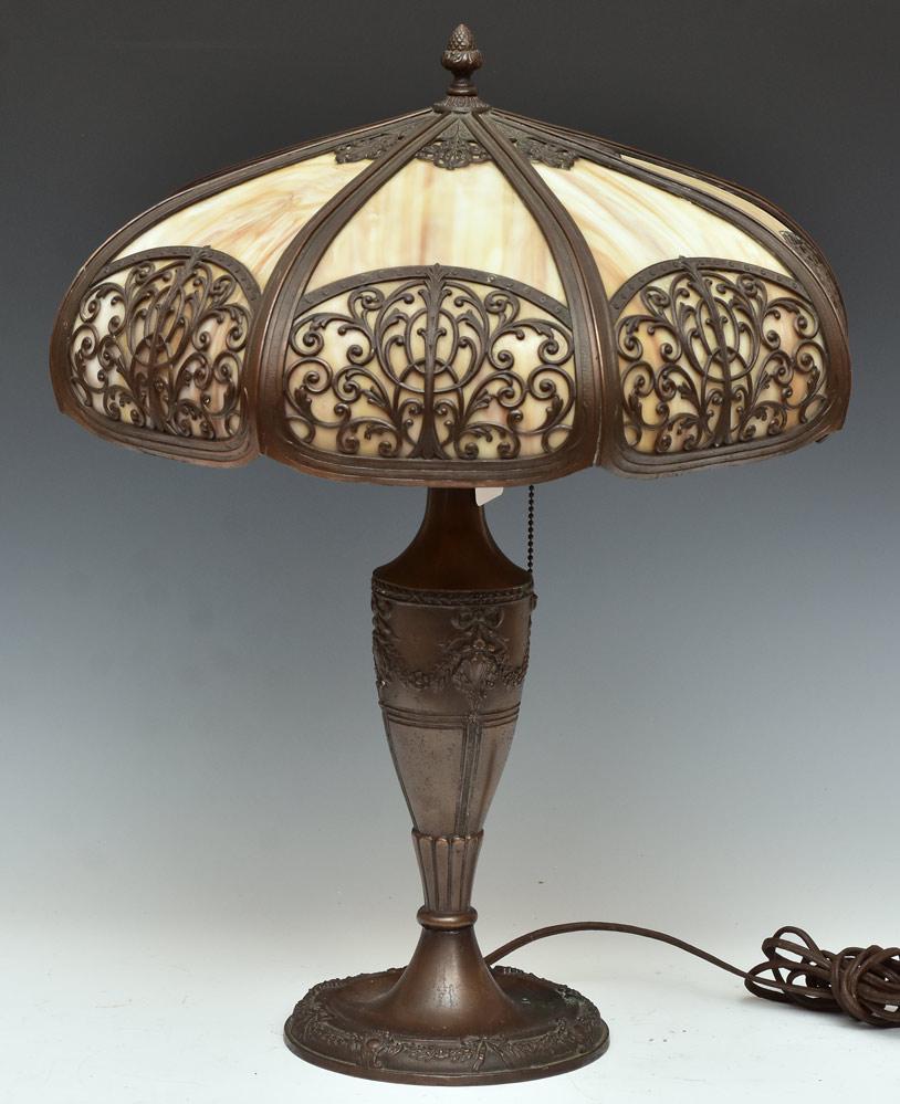 Slag Glass Parlor Lamp (1 of 2)