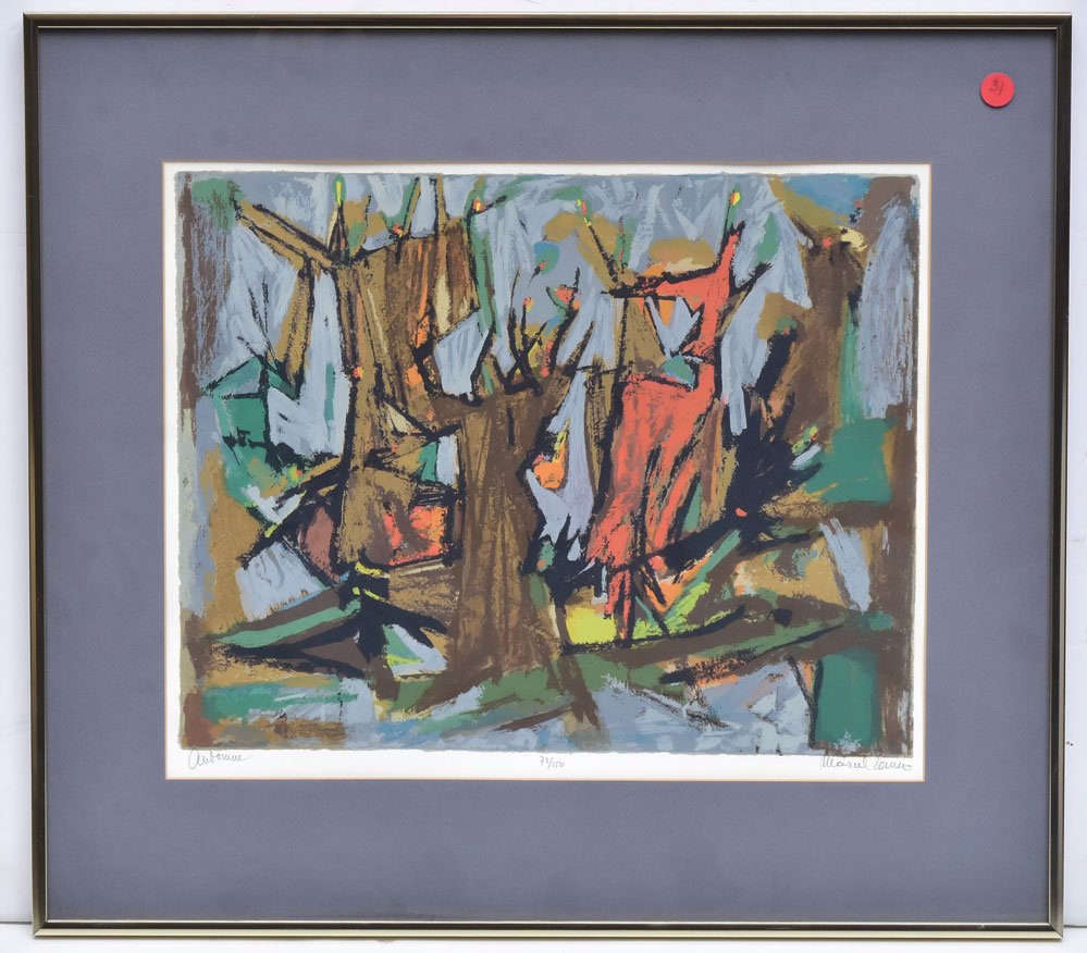 Marcel Janco: Arbres 13 1/4" x 16 3/4" serigraph pencil signed lower right from an edition of 150