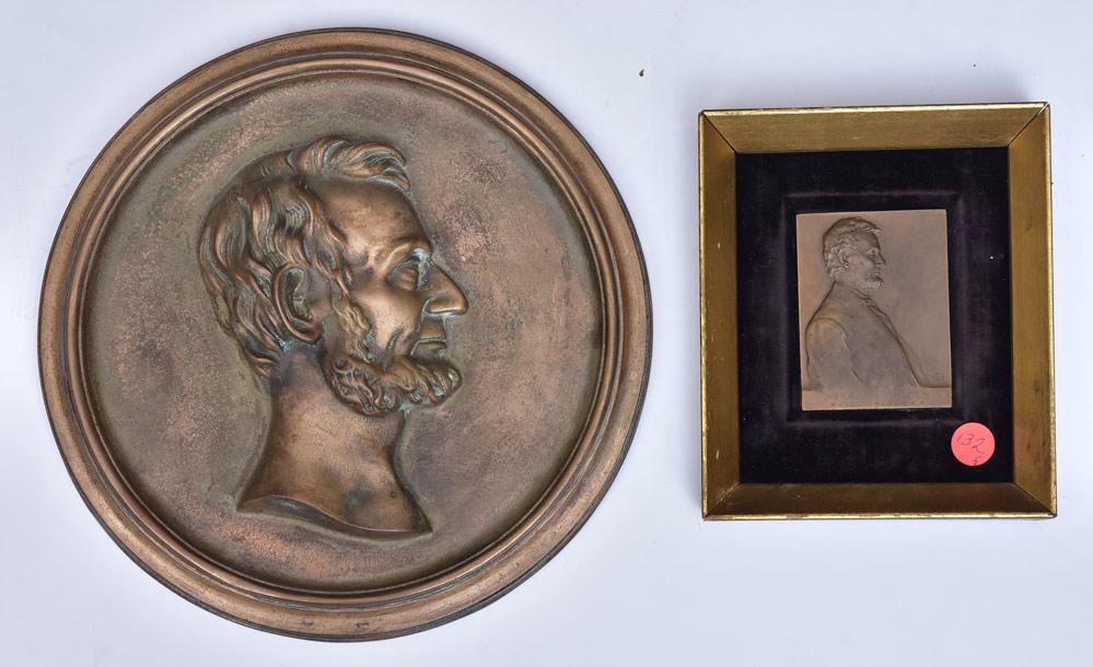 Two Abraham Lincoln Bronze Plaques (1 of 1)