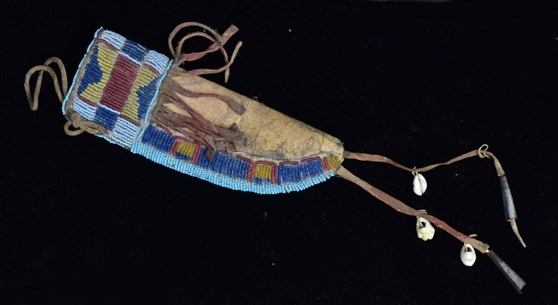 Plains Indian Beaded Knife Sheath (1 of 3)