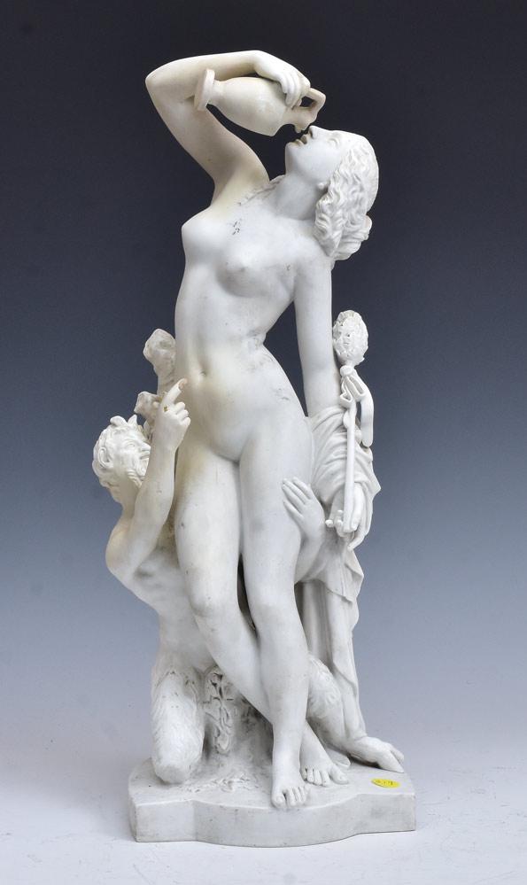 Parian Bisque Grouping of Pan Seducing Daphne (1 of 5)